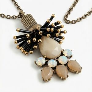 J. Crew Black and Gold Pendant Necklace